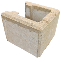 Endstein 25 x 24 x 20 cm beige-nuanc. Schalungsstein